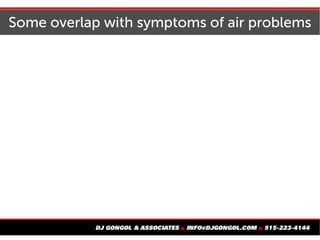 Some overlap with symptoms of air problems
 