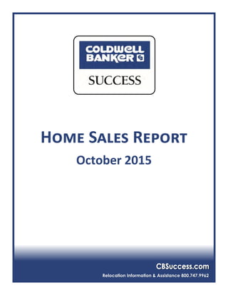 Relocation Information & Assistance 800.747.9962
Home Sales Report
October 2015
 