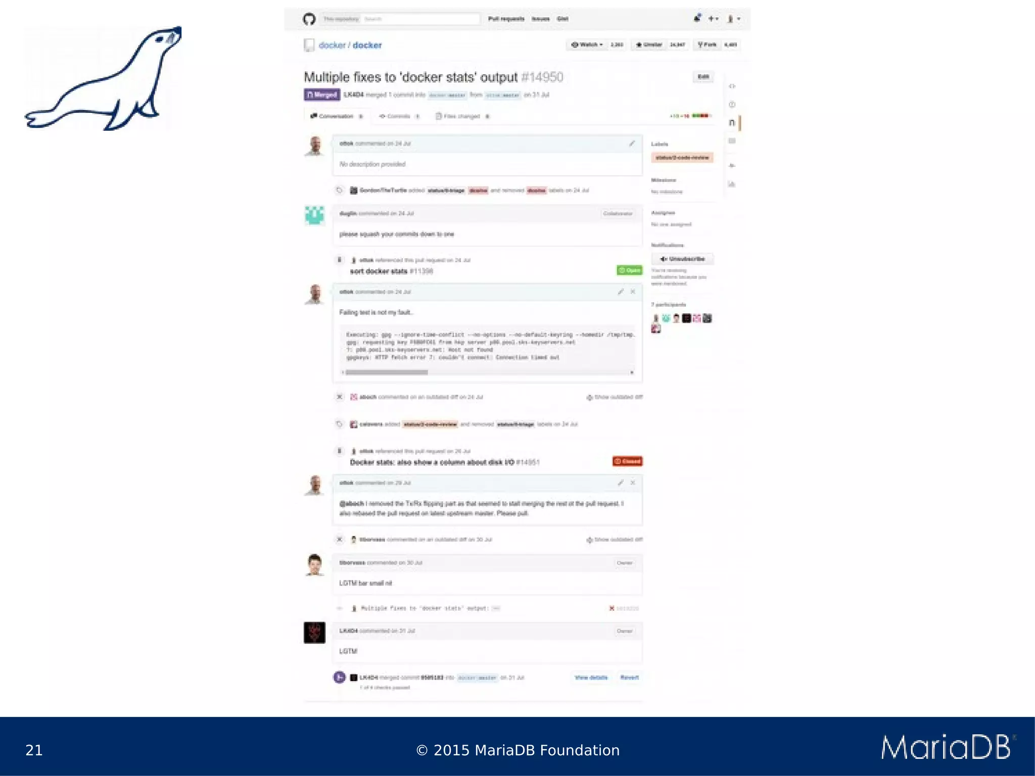 © 2015 MariaDB Foundation21
 