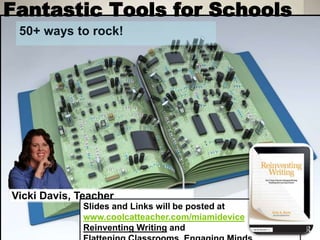 Fantastic Tools for Schools
50+ ways to rock!
Vicki Davis, Teacher
Slides and Links will be posted at
www.coolcatteacher.c...