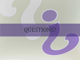 cc: Valerie Everett - https://www.flickr.com/photos/66742614@N00
QUESTIONS?
 