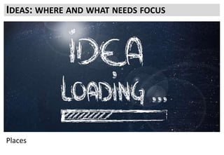 How many of these have audience?
Sometimes area of great internal debate have much lower engagement or user volumes to test
against.
Sometimes you want to measure increase to Final Sale
But there simply aren’t enough volumes
Or the Final Sale is 4 visits, 2 devices and 18 pages after the area you want to test.
So is Final Sale the most closely related metric to what you are changing?
You will, eventually, influence it. You may want to track it every test for a benchmark
But unless you are testing the page directly before and have large volumes of commonly distributed
purchases every day.. It will limit your testing ability
It should not be your sole focus or your primary decision metric on every test.
If you focus on just the cash register but don’t stock the shelves, promote the offers, price match
competitors, see how users navigate the aisles…
Your Cash Register is going to remain too quiet and will provide you very little intelligence on why.
IDEAS: WHERE AND WHAT NEEDS FOCUS
Places
 