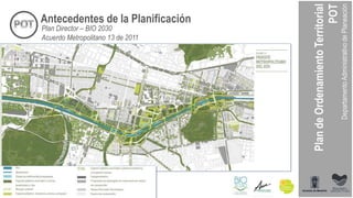 Antecedentes de la Planificación
Plan Director – BIO 2030
Acuerdo Metropolitano 13 de 2011
 