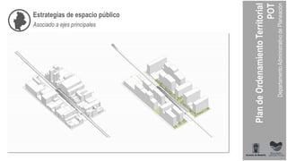 Estrategias de espacio público
Asociado a ejes principales
 