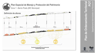 Definición de alturas
Plan Especial de Manejo y Protección del Patrimonio
Zona 1 - Barrio Prado (BIC Municipal)
 