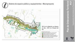 Sistema de espacio público y equipamientos - Macroproyecto
50% de la obligación se dispone
en sitio – 50% va a Parques del
Río
 