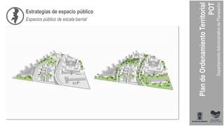 Estrategias de espacio público
Espacios público de escala barrial
 