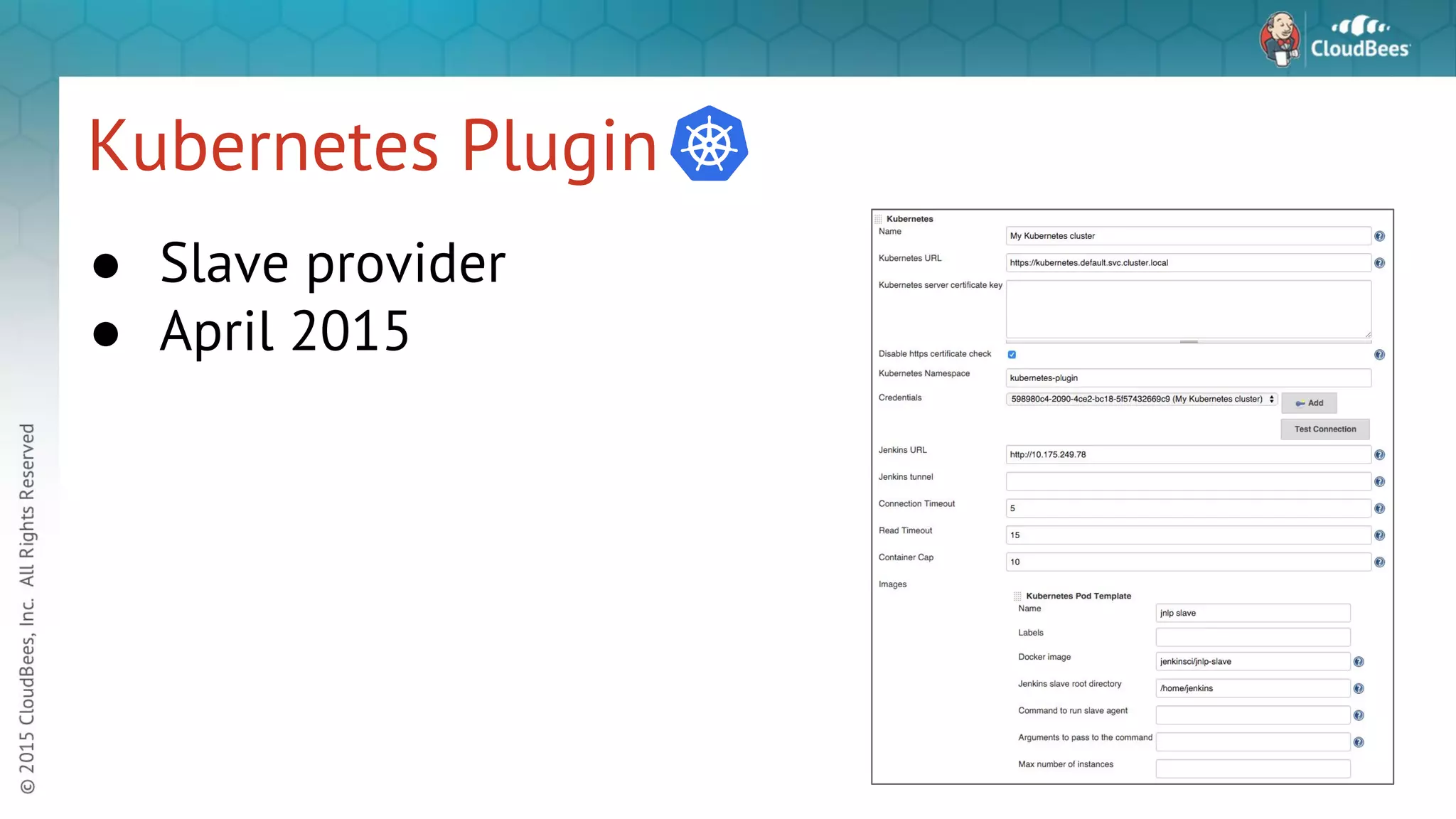 Kubernetes Plugin ● Slave provider ● April 2015 