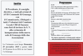 Programma della cerimonia di inaugurazione della nuova sede ...