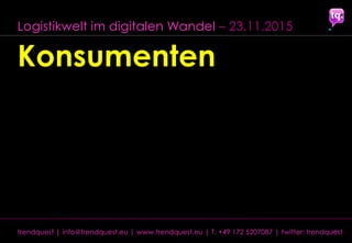 Logistikwelt im digitalen Wandel: 3D-Druck – Chancen und Potenziale. Walter Matthias Kunze, Future Keynote, 2015-11-23