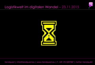 Logistikwelt im digitalen Wandel: 3D-Druck – Chancen und Potenziale. Walter Matthias Kunze, Future Keynote, 2015-11-23