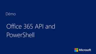 Démo
Office 365 API and
PowerShell
 
