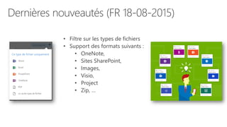 • OneNote,
• Sites SharePoint,
• Images,
• Visio,
• Project
 