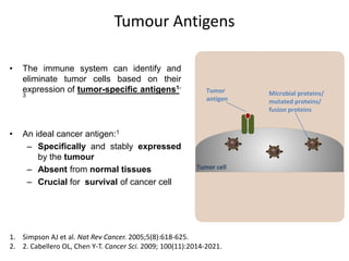Tipo de antígeno Ejemplos
Productos de oncogenes mutados y de
genes supresores tumorales
Productos de oncogenes: mutacione...