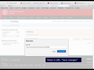 22
Paste in URI, “Save changes”
 
