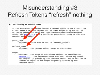 Misunderstanding #3
Refresh Tokens “refresh” nothing
 