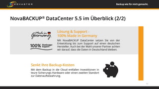 NovaBACKUP® DataCenter 5.5 im Überblick (2/2)
11
 