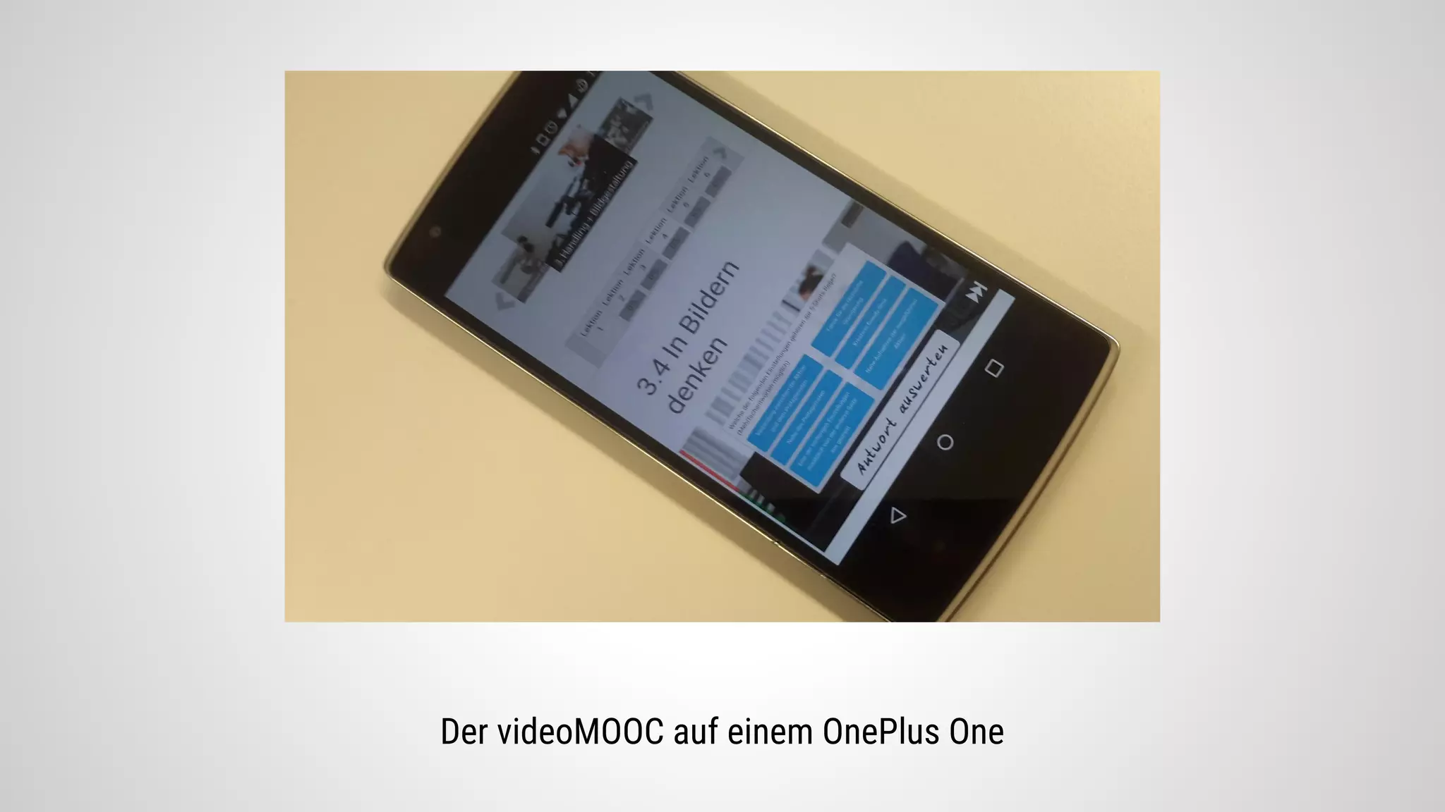 Der videoMOOC auf einem OnePlus One
 