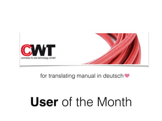 User of the Month
for translating manual in deutsch
 