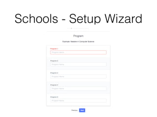 Schools - Setup Wizard
 