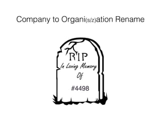 Company to Organi(s/z)ation Rename
 