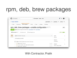 rpm, deb, brew packages
With Contractor, Pratik
 