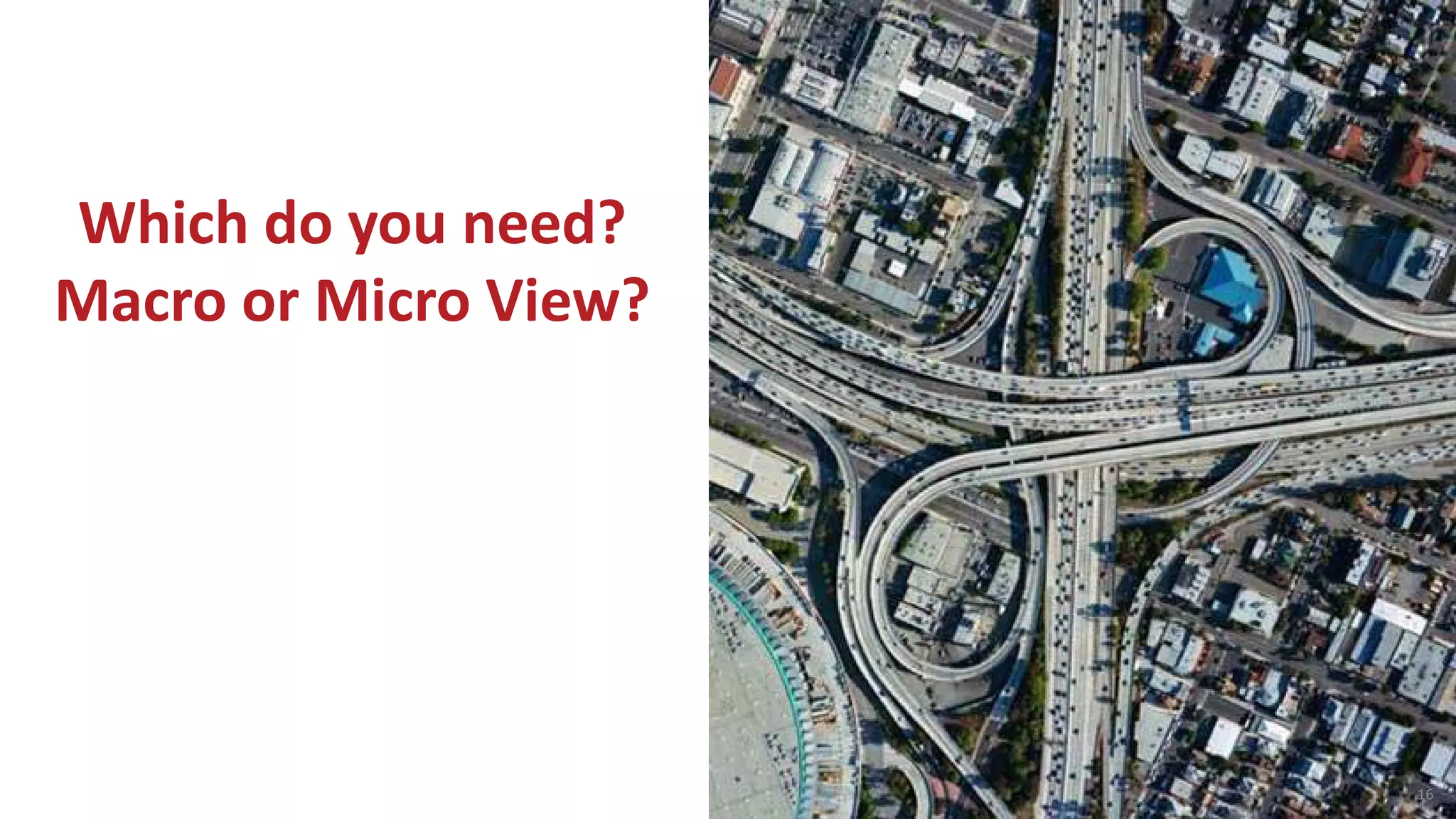 Which do you need?
Macro or Micro View?
16
 
