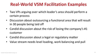 Real-World MBPM Facilitation Examples
• Frontline team member begins to recognize that the work he
does is 100% non-value-...