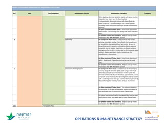 OPERATIONS & MAINTENANCE STRATEGY
 