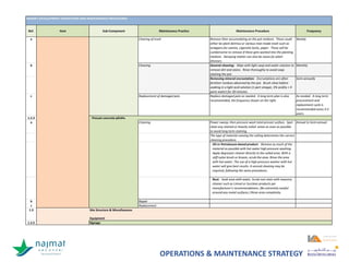 OPERATIONS & MAINTENANCE STRATEGY
 