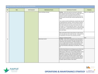 OPERATIONS & MAINTENANCE STRATEGY
 
