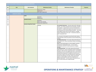 OPERATIONS & MAINTENANCE STRATEGY
 