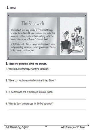 Mr Waleed El_Sayed 6th Primary – 1st
Term
22
 