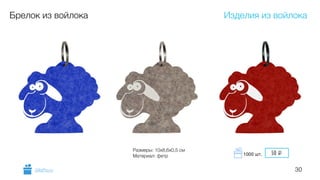 30
Брелок из войлока
Размеры: 10х8,6х0,5 см
Материал: фетр
Изделия из войлока
GiftsPro.ru
50 i1000 шт.
 