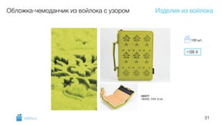 31
Обложка-чемоданчик из войлока с узором Изделия из войлока
GiftsPro.ru
>500 i
100 шт.
 