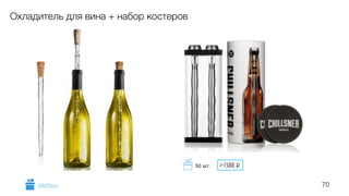 70
Охладитель для вина + набор костеров
GiftsPro.ru
50 шт. >1500 i
 