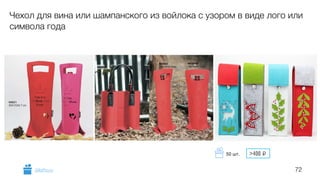 72
Чехол для вина или шампанского из войлока с узором в виде лого или
символа года
GiftsPro.ru
50 шт. >400 i
 