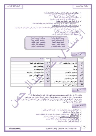 ‫حألًٽ‬ ‫حٿٜٲ‬‫حٿَكڄن‬ ‫٫زخى‬ ‫ٓڀٔڀش‬ُ‫حأل٫يحى‬ ‫حألًٽ‬ ‫حٿٜٲ‬
24
‫ح٫يحى‬/ً‫حالٓظخ‬:‫٫زيحٿَكڄن‬ ‫ٍٟخ‬(‫٣ڀوخ‬–‫حٿڄنٌٍٜس‬)‫ځ‬/01006824413
ّ4:‫؟‬ ‫ًٿڄخًح‬ ‫حٿؼخٿغ؟‬ ‫حٿزْض‬ ِ‫ٳ‬ َ٫‫حٿ٘خ‬ ُ‫ّنخى‬ ‫ڃن‬ ِ‫٫ڀ‬
‫حٿٴْٔق‬ ‫حٿلٸپ‬ ًٍِ‫ٿظ‬ ‫حٿ٬خڃڀش‬ ‫حٿنلپ‬ ٩ٌ‫ؿڄ‬ ِ‫٫ڀ‬.
ّ5:‫حٿنلپ؟‬ ‫٫ڀْو‬ ‫ّ٬ظڄي‬ ٌُ‫حٿ‬ ‫حٿٌٰحء‬ ‫ڃخ‬
٩ًٍِ‫ًحٿ‬ ‫حٿًٌٍى‬ ً ٍ‫حألُىخ‬ ِ‫ٳ‬ ‫حٿ٤ڀٶ‬ ‫حٿَكْٶ‬
ّ6:‫كَ٘سڃٴْيس؟‬ ‫حٿنلڀش‬ َ‫ط٬ظز‬ ‫ٿڄخًح‬
‫ٗٴخء‬ َ‫خ‬٠ّ‫أ‬ ‫ًٳْو‬ ‫ٿإلنٔخڅ‬ ‫ٯٌحء‬ َ‫خ‬ْ‫ٗي‬ َ‫ال‬ٔ٫ ‫ٿنخ‬ ‫طوَؽ‬ ‫ػڂ‬ ‫حٿَكْٶ‬ ٚ‫طڄظ‬ ‫ألنيخ‬.
ّ7:‫ًٗٴخء؟‬ ‫ىًحء‬ ‫حٿنلپ‬ ‫٫ٔپ‬ َ‫ّ٬ظز‬ ‫ٿڄخًح‬
‫ؿْيس‬ ‫رٌٍٜس‬ ‫حٿټزي‬ ‫طْٰ٘پ‬ ِ‫٫ڀ‬ ‫ًّ٬ڄپ‬ ‫ٿألٻٔيس‬ ‫ڃ٠خى‬ ‫أنو‬ ‫ٻڄخ‬ ‫حٿ٤زْش‬ ‫حٿڄٔظل٠َحص‬ ‫ڃن‬ َْ‫ٻؼ‬ ِ‫ٳ‬ ‫ّٔظويځ‬ ‫ألنو‬
‫ىخثپ‬ ٌُْ‫ك‬ ‫ًڃ٠خى‬ ‫ٿأل٫ٜخد‬ ٌُ‫ڃٸ‬ ً
ّ8:‫؟‬ ٍ‫حألُىخ‬ ‫ٍكْٶ‬ َ٫‫حٿ٘خ‬ ‫ًٛٲ‬ ‫رڂ‬
ٌٍ‫حٿِى‬ ‫طْـخڅ‬ ‫ٳٌٵ‬ َْ‫ًٻؼ‬ ٌ‫ًكڀ‬ ‫٣ڀٶ‬ ‫رؤنو‬.
ً‫ال‬‫أىـــ‬ َ‫حٿ٬ـڄـــ‬ ‫ٍٳــخٵ‬ ‫ّخ‬ ً‫خ‬‫ٓـالڃـ‬ ‫حٿـنـلـپ‬ ‫أّيـــــخ‬
ً‫ال‬‫أىــ‬ َْ‫ٿڀـوـــ‬ ٌ‫ىڃظـڄـــ‬ ‫ٳڀـزــــٌح‬ ‫ى٫ـٌنـخٻــڂ‬ ‫ٷـي‬
ِ‫ڃٸخٿـــ‬ ِ‫ڃـنــ‬ ‫ٳخٓڄـ٬ــٌح‬ ‫أٷــــٌٽ‬ ‫حٿـلـــٶ‬ ‫انڄـــخ‬
ِ‫ڃـخٿـــ‬ ‫ٻــپ‬ ِ‫ٳـَكـْـٸــ‬ ‫ٍكـْــــٶ‬ ُ‫٫ـني‬ ‫ڃـخٿـټـڂ‬
ِ‫أرـخٿــــ‬ َْ‫رخٿـوـــ‬ ‫ٿٔـض‬ َُْ‫ٿـٰــــــ‬ ‫أ٫٤ـْو‬ ‫ٿٔـض‬
‫حٿټڀڄش‬‫ڃ٬نخىخ‬‫حٿټڀڄش‬‫ڃ٬نخىخ‬
‫أّيخ‬‫حٿنلپ‬
ً‫خ‬‫ٓالڃ‬‫ٍٳخٵ‬
ً‫ال‬‫أى‬‫ى٫ٌنخٻڂ‬
‫ٿزٌح‬ٌ‫ىڃظڄ‬
َْ‫حٿو‬ً‫ال‬‫أىـ‬
‫انڄخ‬ِ‫ڃٸخٿ‬
‫ٍكْٶ‬‫أ٫٤ْو‬
ِ‫أرخٿ‬
‫ريڂ‬ ‫ًَّكذ‬ ‫ًّلْيڂ‬ ‫حٿنلپ‬ َ‫٫ڀ‬ ٍ‫حألُىخ‬ ُ‫ًطنخى‬،‫حٿ٤ٴٌٿش‬ ‫ًأٛيٷخء‬ َ‫حٿ٬ڄ‬ ‫ٍٳخٵ‬ ‫ٳيڂ‬.
َْ‫حٿو‬ ‫٫ڀْڂ‬ ‫ّيّڂ‬ ‫رؤڅ‬ ‫حهلل‬ ‫ًّٔؤٽ‬ ‫حٿَكْٶ‬ ‫ًّؤهًٌح‬ ‫حٿلٸپ‬ ‫ًًًٍِّح‬ ‫حٿي٫ٌس‬ ‫ّڀزٌح‬ ‫أڅ‬ ‫ڃنيڂ‬ ‫ًّ٤ڀذ‬
‫ػڂ‬ ‫طڄڀٺ‬ ‫ڃخ‬ ‫ٻپ‬ ‫ألنو‬ ‫ِٗء‬ ‫ڃنو‬ ‫أكي‬ ِ٤٬‫ط‬ ‫ٿن‬ ‫ًأنيخ‬ ‫كٸيخ‬ ‫ڃن‬ ‫حٿَكْٶ‬ ‫رؤڅ‬ ‫ًطٸٌٽ‬ َٝ‫ط٬ظ‬ ‫حٿزوْڀش‬ ‫حٿِىَس‬ ‫ًٿټن‬
َْ‫حٿو‬ ‫ر٬ڄپ‬ ‫طيظڂ‬ ‫ال‬ ‫رؤنيخ‬ ‫طٸٌٽ‬.
‫حٿنلپ‬ ‫أّيخ‬:‫حٿظنزْو‬ ِ‫حٿزالٯ‬ ‫ٯَٟو‬ ، ‫نيحء‬ ‫نٌ٫و‬ ِ‫ان٘خث‬ ‫أٓڀٌد‬.
‫ٓالځ‬–ً‫ال‬‫أى‬:‫ٿڀظ٬٨ْڂ‬ ‫نټَس‬.
‫ٍٳخ‬ ‫ّخ‬‫ٵ‬َ‫حٿ٬ڄ‬:‫ًحٿظنزْو‬ ‫حٿظ٬٨ْڂ‬ ِ‫حٿزالٯ‬ ‫ٯَٟو‬ ‫نيحء‬ ‫نٌ٫و‬ ِ‫ان٘خث‬ ‫أٓڀٌد‬.
ْ‫حٿوخڃ‬ ‫حٿزْض‬ ِ‫ٳ‬ ‫حٿنيحء‬ ٍ‫طټَح‬:‫ًحٿڄلزش‬ ‫حٿٸَد‬ ِ‫٫ڀ‬ ‫ّئٻي‬.
َ‫حٿ٬ڄ‬ ‫ٍٳخٵ‬:‫رْنيڂ‬ ‫حٿ٬الٷش‬ ‫ٷٌس‬ ُ‫ڃي‬ ‫ٌّٟق‬ ‫ؿڄْپ‬ َْ‫ط٬ز‬.
‫ٳڀزٌح‬ ‫ى٫ٌنخٻڂ‬ ‫ٷي‬:‫رٸي‬ ‫ڃئٻي‬ ‫أٓڀٌد‬.
‫حٿڄٴَىحص‬ ِ‫ڃ٬خن‬
‫حٿَ٘ف‬
‫حٿـڄخٽ‬ َ‫ڃ٨خى‬
 