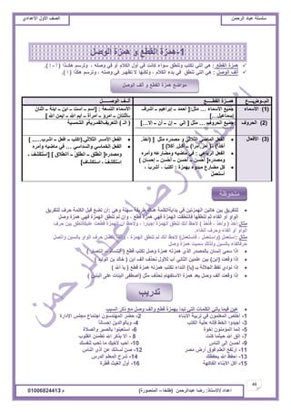 ‫حألًٽ‬ ‫حٿٜٲ‬‫حٿَكڄن‬ ‫٫زخى‬ ‫ٓڀٔڀش‬ُ‫حأل٫يحى‬ ‫حألًٽ‬ ‫حٿٜٲ‬
49
‫ح٫يحى‬/ً‫حالٓظخ‬:‫٫زيحٿَكڄن‬ ‫ٍٟخ‬(‫٣ڀوخ‬–‫حٿڄنٌٍٜس‬)‫ځ‬/01006824413
‫ىڄِس‬٪٤‫حٿٸ‬:ِ‫ى‬ِ‫حٿظ‬‫طټظذ‬‫ًطن٤ٶ‬‫ٌٓحء‬‫ٻخنض‬ِ‫ٳ‬‫أًٽ‬‫حٿټالځ‬ً‫أ‬ِ‫ٳ‬‫ًٛڀو‬،‫ًطَٓڂ‬‫ىټــٌح‬(‫أ‬-‫ا‬.)
‫أٿٲ‬‫حٿٌٛپ‬:ِ‫ى‬ِ‫حٿظ‬‫طن٤ٶ‬ِ‫ٳ‬‫ريء‬‫حٿټالځ‬،‫ًٿټنيخ‬‫ال‬َ‫ط٨يـ‬ِ‫ٳ‬‫ًٛڀو‬،‫ًطَٓڂ‬‫ىټٌح‬(‫ح‬.)
ِ‫ًى‬ ‫ٓيڀش‬ ‫٣َّٸش‬ ‫ىنخٹ‬ ‫ريحّشحٿټڀڄش‬ ِ‫ٳ‬ ‫حٿيڄِطْن‬ ‫ىخطْن‬ ‫رْن‬ ‫ٿڀظٴَّٶ‬:‫ٿڀظٴَّٶ‬ ‫كَٱ‬ ‫حٿټڀڄش‬ ‫ٷزپ‬ ٪٠‫ط‬ ‫أڅ‬
‫ًٛپ‬ ‫ىڄِس‬ ِ‫ٳي‬ ‫حٿيڄِس‬ ‫طن٤ٶ‬ ‫ٿڂ‬ ‫ًاڅ‬ ، ٪٤‫ٷ‬ ‫ىڄِس‬ ِ‫ٳي‬ ‫حٿيڄِس‬ ‫ٳبنن٤ٸض‬ ‫طن٤ٸيخ‬ ‫ػڂ‬ ‫حٿٴخء‬ ً‫أ‬ ً‫حٿٌح‬
‫ڃؼخٽ‬:ٌ‫أه‬(ٌ‫ٳؤه‬ ، ٌ‫ًأه‬)‫كَٱ‬ ‫رْن‬ ‫٫ڀْټخٿن٤ٶ‬ ‫ٷ٤٬ض‬ ‫حٿيڄِس‬ ‫أڅ‬ ٦‫ًالك‬ ، ‫اؿزخٍح‬ ‫حٿيڄِس‬ ‫طن٤ٶ‬ ‫أنٺ‬ ٦‫الك‬
‫حٿوخء‬ ‫ًكَٱ‬ ‫حٿٴخء‬ ً‫أ‬ ً‫حٿٌح‬.
‫ڃؼخٽ‬:‫حٓظ٬ڄپ‬(‫ٳخٓظ٬ڄپ‬ ، ‫ًحٓظ٬ڄپ‬)‫ًحطٜپ‬ ‫رخٿْٔن‬ ً‫حٿٌح‬ ‫كَٱ‬ ‫حطٜپ‬ ‫ًانڄخ‬ ، ‫حٿيڄِس‬ ‫طن٤ٶ‬ ‫ٿڂ‬ ‫أنٺ‬ ٦‫الك‬
‫ًٛپ‬ ‫ىڄِس‬ ‫ٓڄْض‬ ‫ًٿٌٿٺ‬ ‫رخٿْٔن‬ ‫كَٳخٿٴخء‬
٪٤‫ٷ‬ ‫طټظذ‬ ‫ًٛپ‬ ‫ىڄِس‬ ‫ىڄِطو‬ ٌُ‫حٿ‬ ٍ‫رخٿڄٜي‬ ‫انٔخڅ‬ ِ‫ٓڄ‬ ‫اًح‬(‫ارظٔخځ‬–ٍ‫انظٜخ‬)
‫ًٷ٬ض‬ ‫اًح‬(‫حرن‬)‫حرن‬ ‫أٿٲ‬ ‫نلٌٱ‬ ‫ٿألًٽ‬ ‫أد‬ ِ‫حٿؼخن‬ ‫٫ڀڄْن‬ ‫رْن‬(‫حٿٌٿْي‬ ‫رن‬ ‫هخٿي‬)
‫رـ‬ ‫حٿـالٿش‬ ٦‫ٿٴ‬ ُ‫نٌى‬ ‫اًح‬(‫ّخ‬)٪٤‫ٷ‬ ‫ىڄِس‬ ‫ىڄِطو‬ ‫طټظذ‬ ‫حٿنيحء‬(‫أهلل‬ ‫ّخ‬)
‫ڃؼپ‬ ‫طلٌٱ‬ ‫حالٓظٴيخځ‬ ‫ىڄِس‬ ‫ر٬ي‬ ‫ًٛپ‬ ‫أٿٲ‬ ‫ًٷ٬ض‬ ‫اًح‬(‫حٿزنْن‬ َ‫٫ڀ‬ ‫حٿزنخص‬ َ‫أٛ٤ٴ‬)
‫حٿٔزذ‬ َ‫ًٻ‬ ٪‫ڃ‬ ‫ًٛپ‬ ‫ًأٿٲ‬ ٪٤‫ٷ‬ ‫ريڄِس‬ ‫طزيأ‬ ِ‫حٿظ‬ ‫حٿټڀڄخص‬ ِ‫ّؤط‬ ‫ٳْڄخ‬ ‫٫ْن‬
1-‫حألرنخء‬ ‫طَرْش‬ ِ‫ٳ‬ ‫حٿڄ٬ڀڄٌڅ‬ ٚ‫أهڀ‬2-‫حإلىحٍس‬ ْ‫ڃـڀ‬ ٩‫حؿظڄخ‬ ‫حٿڄينيٌٓڅ‬ َ٠‫ك‬
3-‫حٿټظذ‬ ‫كڀْش‬ ‫ٳبنو‬ ٢‫حٿو‬ ‫أؿْيًح‬4-ً‫خ‬‫اكٔخن‬ ‫ًرخٿٌحٿيّن‬
5-‫اهٌس‬ ‫حٿڄئڃنٌڅ‬ ‫انڄخ‬6-‫ًحٿٜالس‬ َ‫رخٿٜز‬ ‫حٓظ٬ْنٌح‬
7-‫ٻنض‬ ‫كْؼڄخ‬ ‫حهلل‬ ‫حطٶ‬8-‫حٿٸڀٌد‬ ‫ط٤ڄجن‬ ‫حهلل‬ َ‫رٌٻ‬ ‫أال‬
9-ّ‫حٿنخ‬ َ‫اٿ‬ ‫أكٔن‬10-‫ٿنٴٔٺ‬ ‫طلذ‬ ‫ڃخ‬ ‫ألهْٺ‬ ‫أكذ‬
11-َٜ‫ڃ‬ ٍٝ‫أ‬ ‫ٳٌٵ‬ ‫حٿ٬ڀڂ‬ ٪‫حٍطٴ‬12-ّ‫حٿنخ‬ ًٍ‫أ‬ ‫٫ن‬ ‫ٿٔخنٺ‬ ‫ٛن‬
13-‫ّلٴ٨ٺ‬ ‫حهلل‬ ٦‫حكٴ‬14-ٍّ‫حٿي‬ ‫حٿڄ٬ڀڂ‬ ‫َٗف‬
15-‫حٿٴخٻيش‬ ‫حألرنخء‬ ‫أٻپ‬16-‫ٷ٤َس‬ ‫حٿْٰغ‬ ‫أًٽ‬
‫ح‬‫ٿڂ‬‫ــ‬ًٝ‫ـــــ‬٩٪‫حٿٸ٤ـــــ‬ ‫ىڄــِس‬‫حٿٌٛــــــپ‬ ‫أٿــٲ‬
(1)‫حألٓڄخء‬‫حألٓڄخء‬ ٪ْ‫ؿڄ‬…‫ڃؼپ‬:[‫ــ‬ ‫ارَحىْڂ‬ ‫ــ‬ ‫أكڄي‬‫أ‬‫َٗٳــ‬
‫آڄخ٫ْپ‬…]
‫حٿظٔ٬ش‬ ‫حألٓڄخء‬:[‫حٓڂ‬‫ــ‬‫حرن‬ ‫ــ‬ ‫حٓض‬‫ــ‬‫حرنش‬‫ــ‬‫حػنخڅ‬
‫حهلل‬ ‫حّڄن‬ ‫ــ‬ ‫حهلل‬ ‫حّڂ‬ ‫ــ‬ ‫حڃَأس‬ ‫ــ‬ ‫حڃَإ‬ ‫ــ‬ ‫ــخػنظخڅ‬]
(2)‫حٿلًَٱ‬٪ْ‫ؿڄ‬‫حٿلًَٱ‬…‫ڃؼپ‬[ِ‫اٿ‬‫ا‬ ‫ــ‬‫څ‬‫ــ‬‫أڅ‬‫ا‬ ‫ــ‬‫ال‬]…(‫حٿـ‬)‫حٿظ٬َّٲ‬‫حٿٸڄـَّش‬‫حٿ٘ڄْٔش‬ ً
(3)‫حألٳ٬خٽ‬‫ڃؼپ‬ ‫ڃٜيٍه‬ ً ِ‫حٿؼالػ‬ ِٟ‫حٿڄخ‬ ‫حٿٴ٬پ‬[(ٌ‫أه‬.
َ‫ح‬ٌ‫أه‬)‫ــ‬(َ‫أڃ‬.َ‫ح‬َ‫أڃ‬)‫أٻـپ‬ ‫ــ‬.َ‫ال‬‫أٻ‬] )
ِ٫‫حٿَرخ‬ ‫حٿٴ٬پ‬:‫ًأڃَه‬ ‫ًڃ٠خٍ٫و‬ ‫ڃخْٟو‬ ِ‫ٳ‬
‫ًڃٜيٍه‬[‫اكٔخڅ‬ ‫ــ‬ ‫ِن‬ْٔ‫ك‬َ‫أ‬ ‫ــ‬ ‫ِن‬ٔ‫ُك‬‫أ‬ ‫ــ‬ َ‫ن‬َْٔ‫ك‬َ‫أ‬)
‫ريڄِس‬ ‫ڃزيًء‬ ٩ٍ‫ڃ٠خ‬ ‫ٻپ‬:ُ‫ذ‬‫أٻظ‬،، ُ‫د‬َٗ‫أ‬
ُ‫پ‬‫أٓظ٬ڄ‬
ِ‫حٿؼالػ‬ َ‫حألڃـــ‬ ‫حٿٴ٬پ‬.(‫حَٗد‬ ‫ــ‬ ‫حٳ٬پ‬ ‫ــ‬ ‫حٻظذ‬…..]
ِٓ‫ًحٿٔيح‬ ِٓ‫حٿوڄخ‬ ‫حٿٴ٬پ‬…‫ًأڃَه‬ ‫ڃخْٟو‬ ِ‫ٳ‬
‫ًڃٜيٍه‬[‫أحن٤الٵ‬ ‫ــ‬ ْ‫ٶ‬ِ‫ڀ‬٤‫حن‬ ‫ــ‬ َ‫ٶ‬َ‫ڀ‬َ٤ْ‫ن‬ِ‫ح‬][‫ـ‬ َ‫ٲ‬َْ٘‫ټ‬َ‫ظ‬ِْٓ‫ح‬
‫حٓظټ٘خٱ‬ ‫ـ‬ ْ‫ٲ‬ِْ٘‫ټ‬‫ْظ‬ِٓ‫ح‬]
‫ڃڀلٌ٧ش‬
1-‫حٿٌٛپ‬ ‫ىڄِس‬ ً ٪٤‫حٿٸ‬ ‫ىڄِس‬
‫حٿٌٛپ‬ ‫أٿٲ‬ ً ٪٤‫حٿٸ‬ ‫ىڄِس‬ ٪ٟ‫ڃٌح‬
‫طيٍّذ‬
 