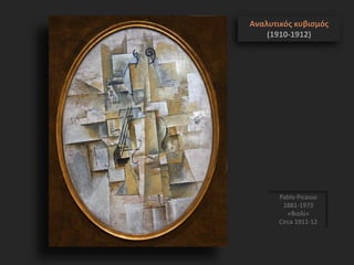 Pablo Picasso
1881-1973
«Βιολί»
Circa 1911-12
Αναλυτικός κυβισμός
(1910-1912)
 