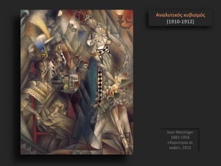 Jean Metzinger
1883-1956
«Χορεύτρια σε
καφέ», 1912
Αναλυτικός κυβισμός
(1910-1912)
 