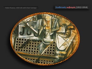 Pablo Picasso, «Still Life with Chair Caning» Συνθετικός κυβισμός (1912-1914)
 