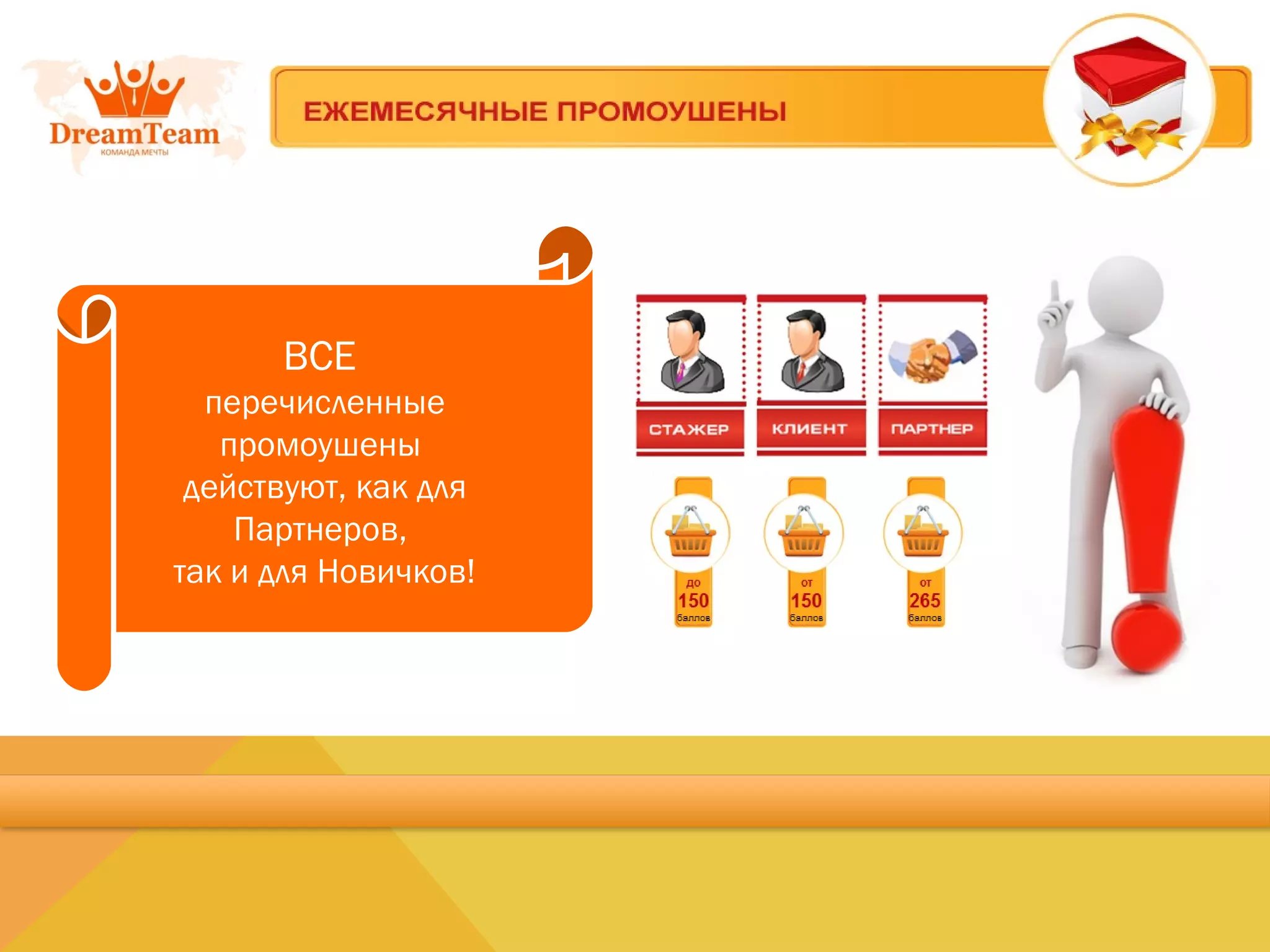 ВСЕ
перечисленные
промоушены
действуют, как для
Партнеров,
так и для Новичков!
 