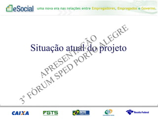 uma nova era nas relações entre Empregadores, Empregados e Governo.
Situação atual do projeto
 