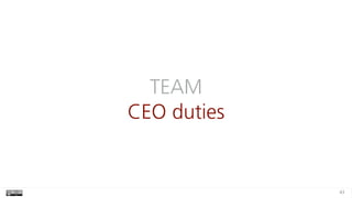 TEAM
CEO duties
43
 