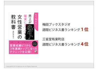 Copyright(C)2015 Natural Link All Rights Reserved
梅田ブックスタジオ
週間ビジネス書ランキング１位
三省堂有楽町店
週間ビジネス書ランキング４位
 