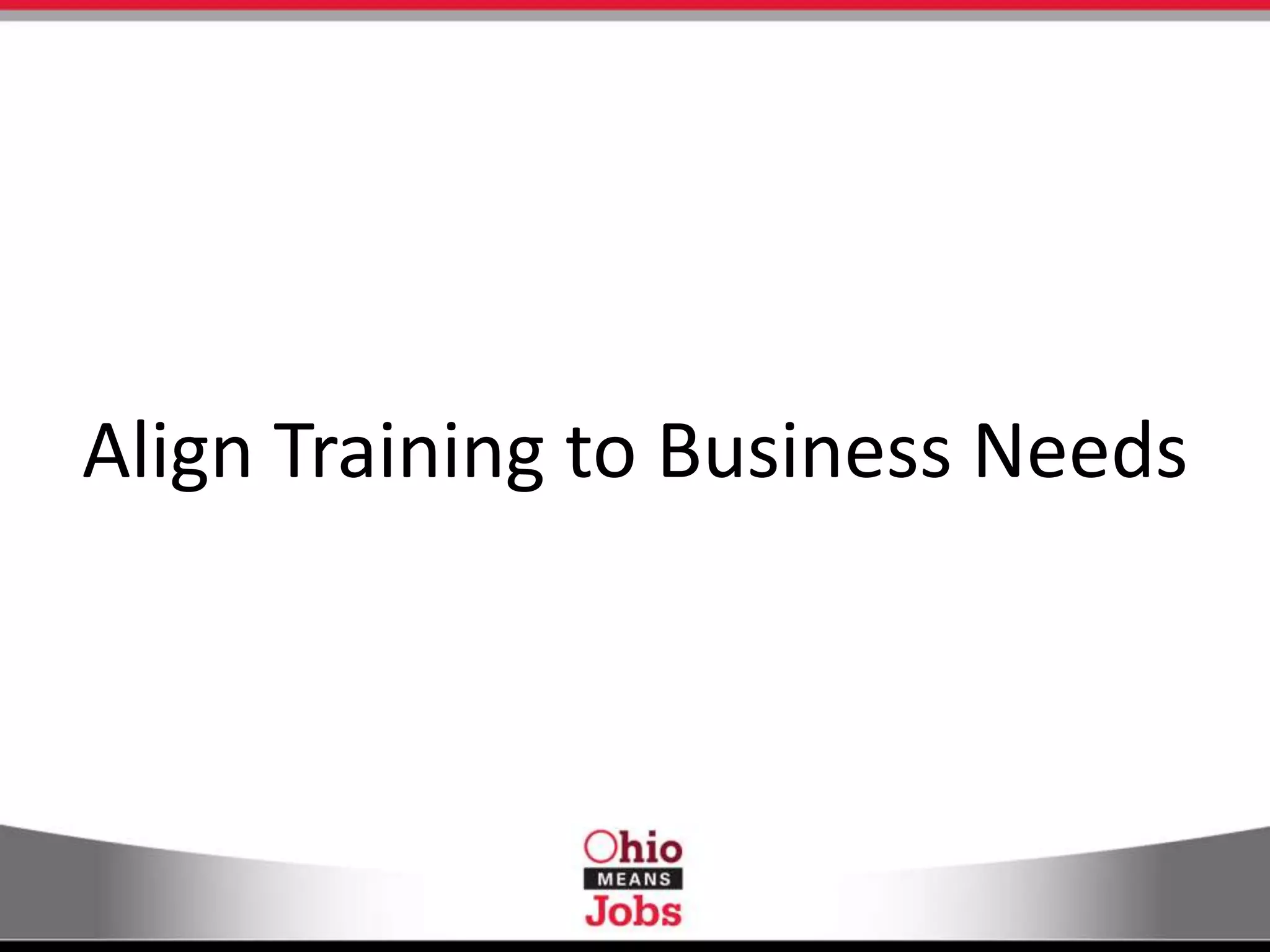 Align Training to Business Needs
 