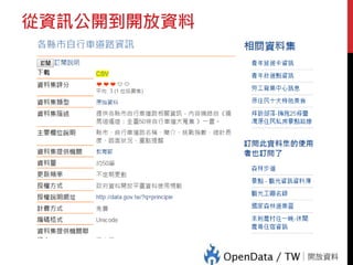 從資訊公開到開放資料
資訊與資料的差異
 