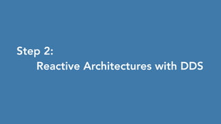 Step 2:
Reactive Architectures with DDS
 