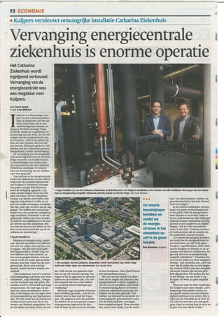 Artikel over energiecentrale van het Catharina Ziekenhuis te Eindhoven in het Eindhovens Dagblad en het Brabants Dagblad